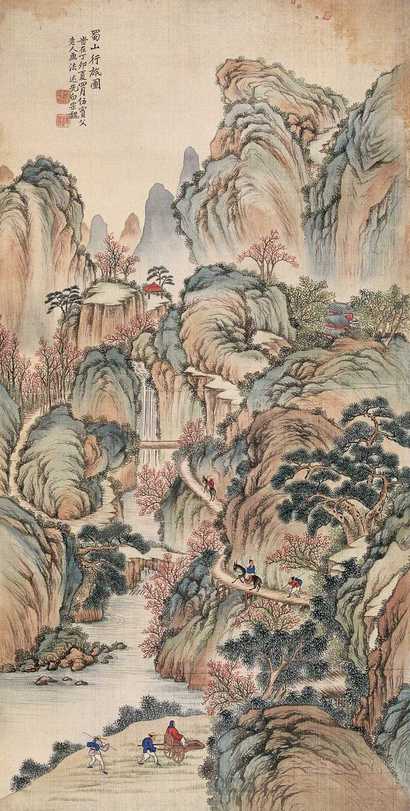 白宗魏 蜀山行旅图 立轴